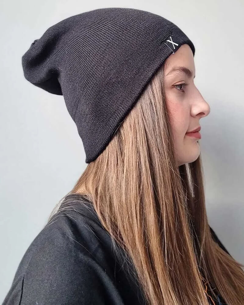 SİYAH YUMUŞAK KUMAŞ BERE - Görsel 2