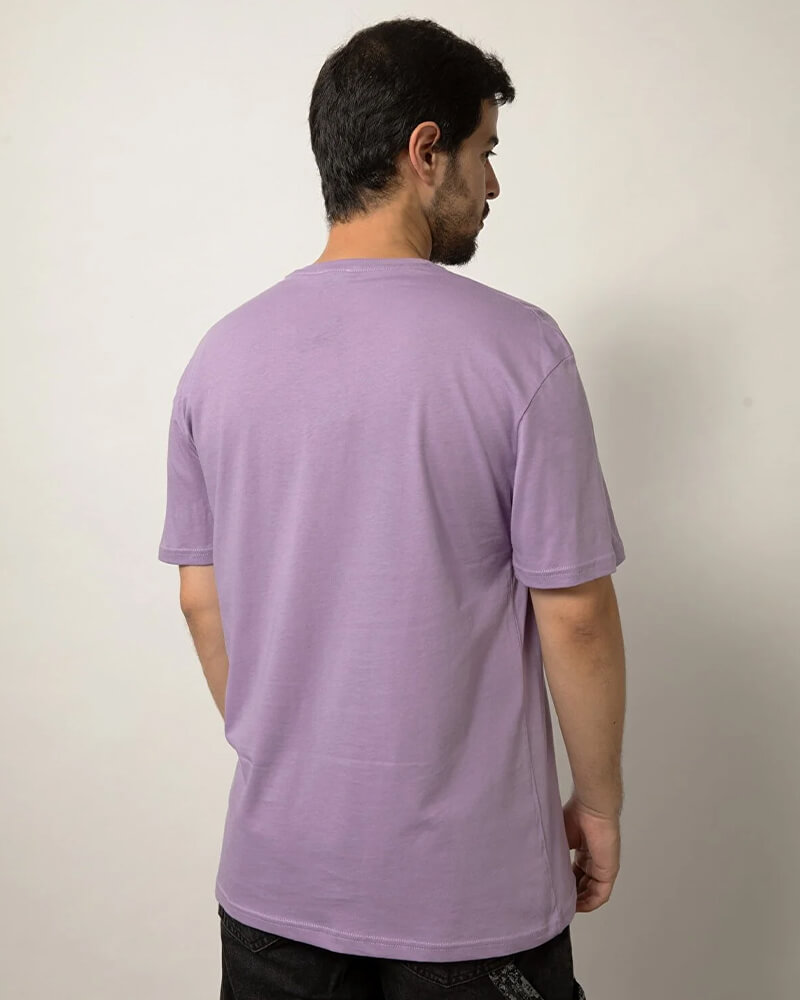 Relaxed Fit Nakışlı Pamuk Lila Tişört GÜNYA - Görsel 7