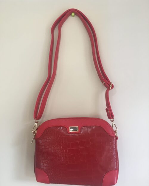 Özel Timsah Derisi Yüzey, Trend Kırmızı El ve Omuz Çantası