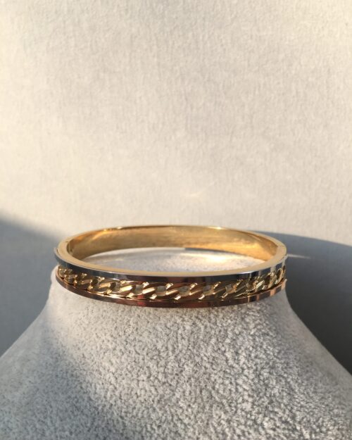 Paslanmaz Ve Kararmaz Çelik, Özel Tasarım Bileklik, Gold Kelepçe