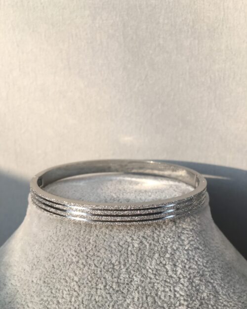 Paslanmaz Ve Kararmaz Çelik, Üstü Simli Bileklik, Gümüş Kelepçe