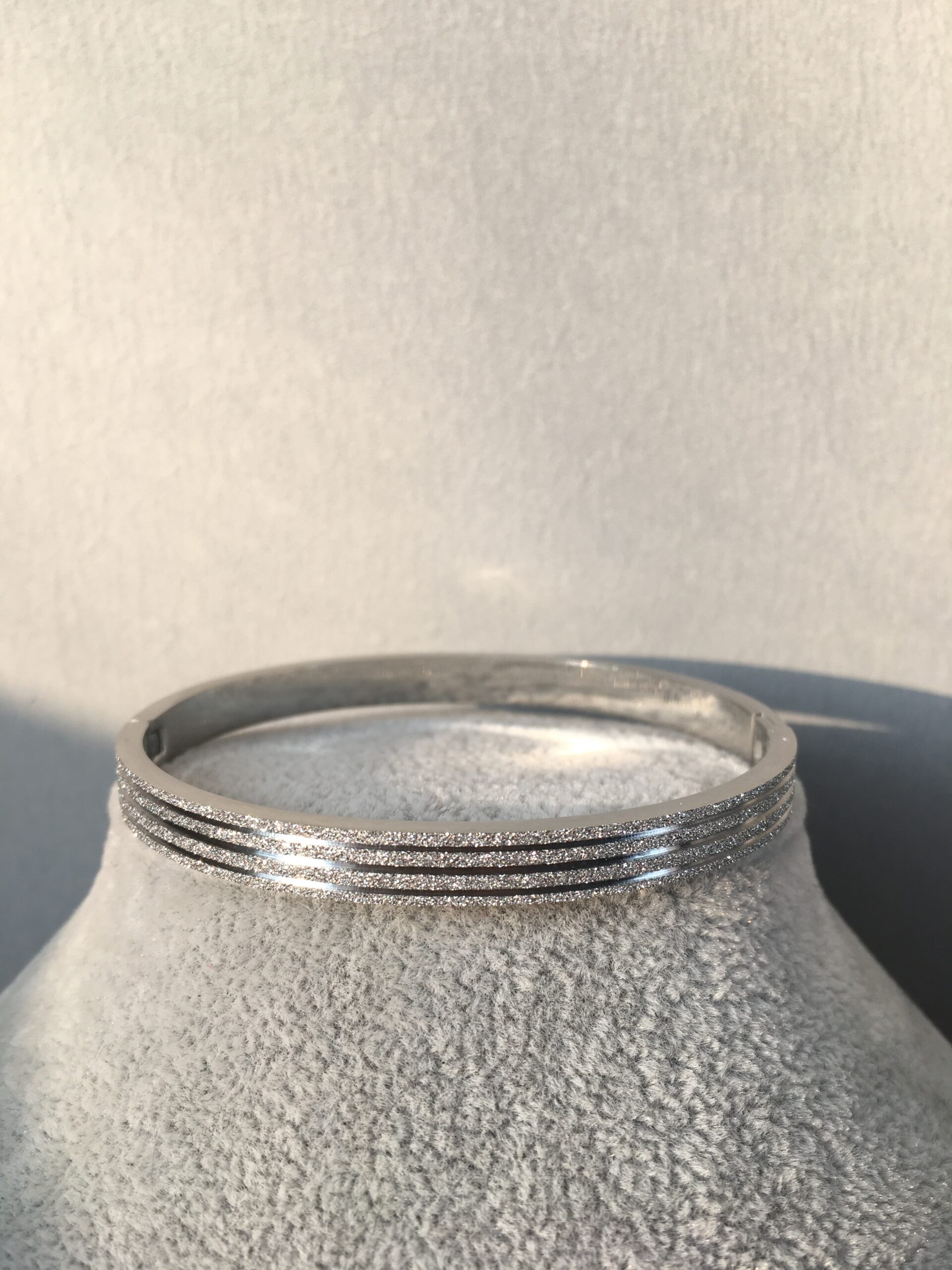 Paslanmaz Ve Kararmaz Çelik, Üstü Simli Bileklik, Gümüş Kelepçe